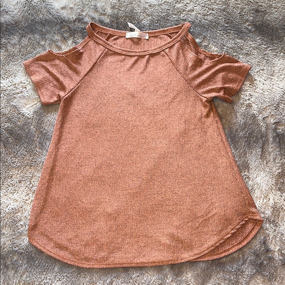 Women's Cold Shoulder Copper Blouse